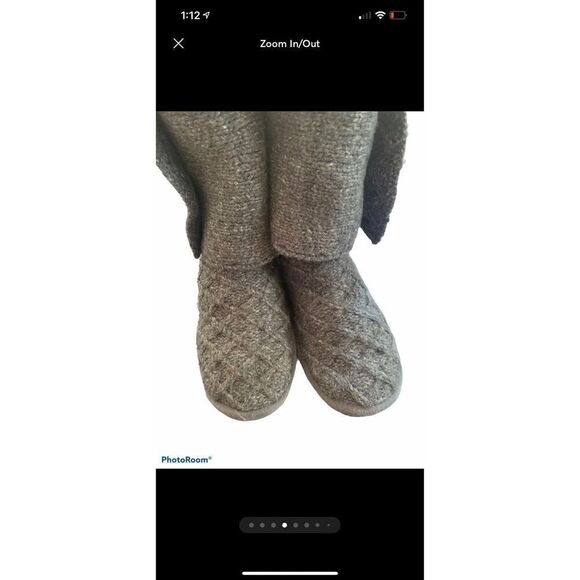 UGG Lattice Cardy Gray Sweater Boots - Picture 5 of 12